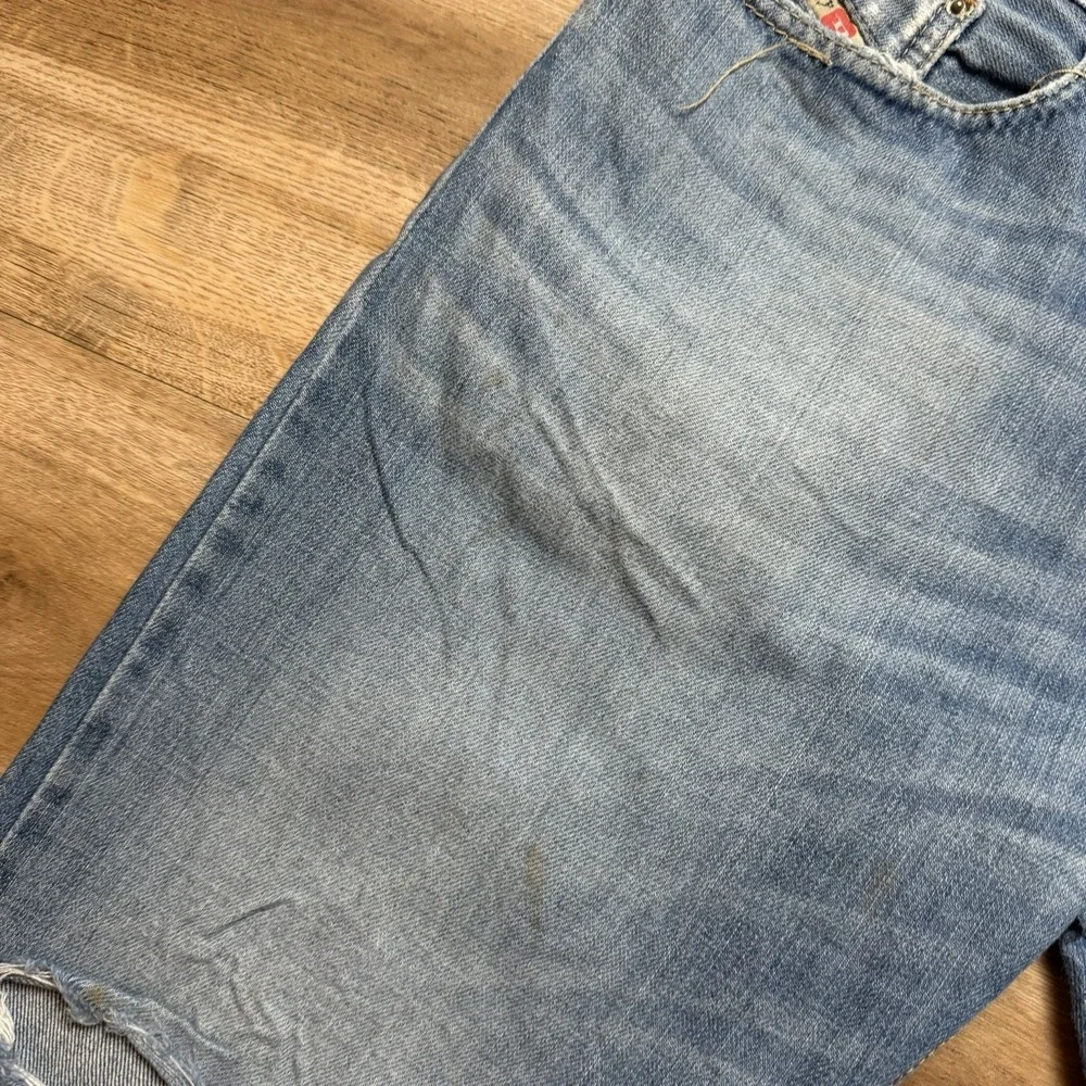Diesel Waykee Jeans Men 32x32 Blue Straight Leg Distressed Medium Wash 0839C